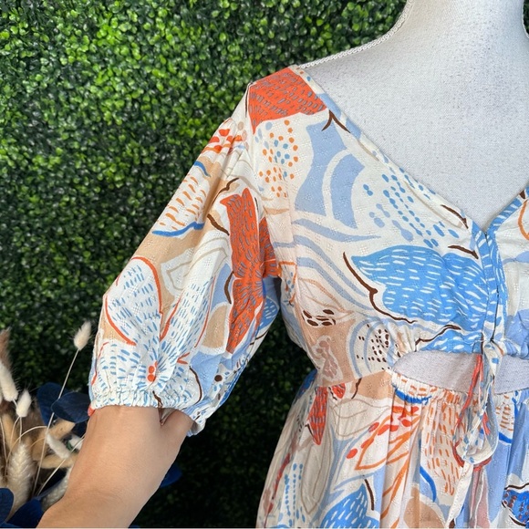 Band of the free cut out Floral Print Midi Dress nwt - Picture 6 of 10